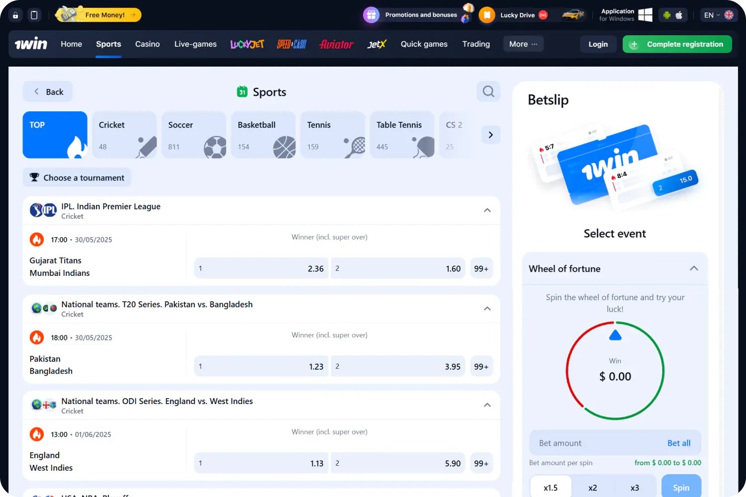 1win Bet App - Sports Betting and Cricket Betting Platform